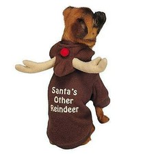 Reindeer Dog Hoodie Pet Brown Fleece Christmas Holiday Costume by Casual Canine
