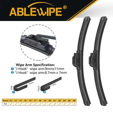 ABLEWIPE 26"+18" Windshield Wiper Blades Fit For Nissan Frontier 2023 J HOOK 2PC