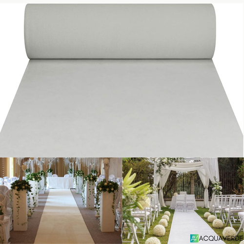 Passatoia Nuziale Bianca 1x15 Metri - Tappeto Per Cerimonia Matrimonio Chiesa, Eventi