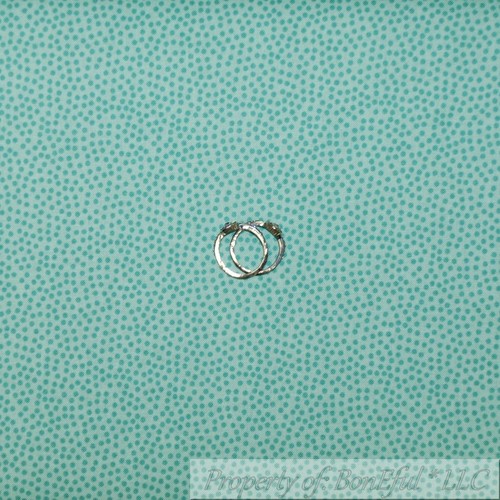 BonEful Fabric FQ Cotton Quilt Aqua Blue Green Teal Polka Dot Small Tiny Spring - Picture 9 of 11