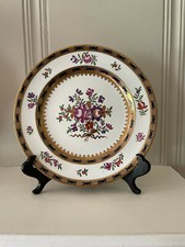 ANTIQUE 1917 TIFFANY  CO BOOTHS 9" CABINET PLATE DEEP COBALT BL GILT GLD TRIM