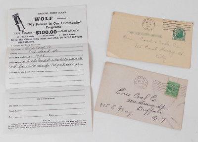 Erie Coal & Coke Company Buffalo Syracuse Order Card Manifest Pittston 1938 1942