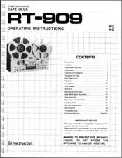 Pioneer RT-909 Reel to Reel Tape Deck Owners Manual