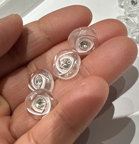 Clear resin Rhinestone Buttons Shank Back 12mm (10pcs) - Picture 4 of 4
