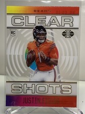 Justin Fields Clear Shots Orange RC 2021 Panini Illusions CS-19 Rookie Acetate