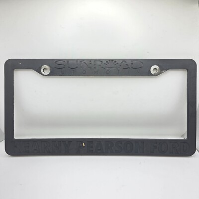 Sunroad Automotive Kearny Pearson Ford Black Plastic License Plate Frame