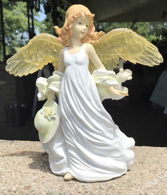 Large Resin Angel Figurine 9 X 8 1/2 X 5” Nice! eBay