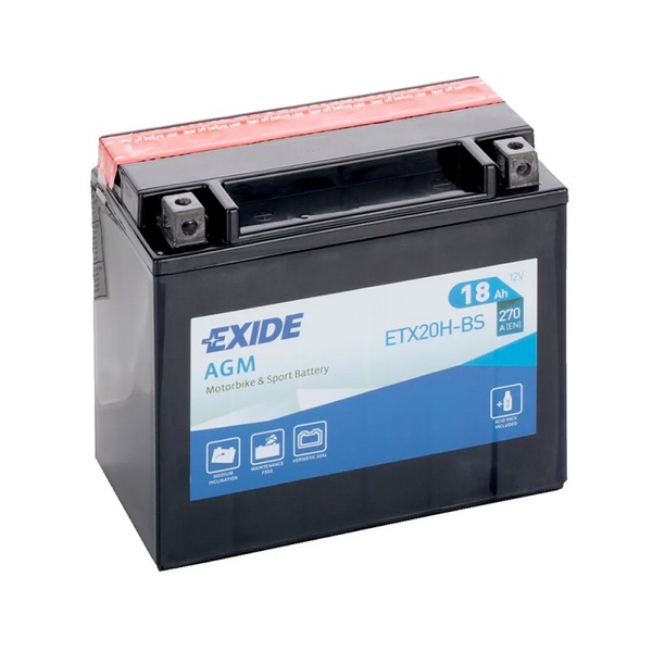 Motorradbatterie Exide ETX20H-BS YTX20H-BS 12V 18Ah 270A-image