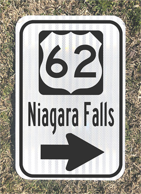 NIAGARA FALLS New York US Highway 62 road sign 12''x18'' DOT style - waterfall 