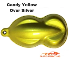 Candy Yellow Over Silver Basecoat Gallon Auto Paint Kit + High Solids Clear
