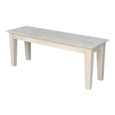 IC International Concepts Farmhouse Bench Solid Parawood Entryway Dining Bedroom