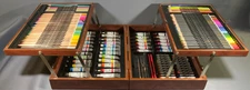 NIB Art 101 Set Complete in Wooden Box Pencils Paints Brushes Guides