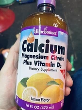 Bluebonnet Liquid Calcium Magnesium Citrate Plus Vitamin D3 Lemon 16 fl.oz