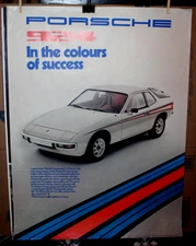 1977 ORIGINAL PORSCHE FACTORY POSTER "PORSCHE 924 COLOURS OF SUCCESS- MARTINI"