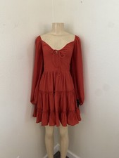 NWT LULUS puff Sleeve Ruffle Dress - Size XS