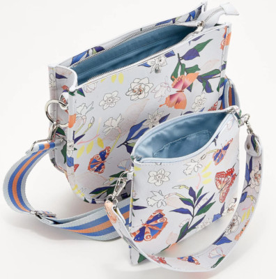 Double Entry Spring Handbag Purse Tote TikTok Viral Trend Butterfly Floral Vegan