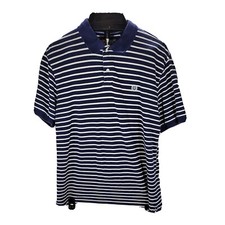 CHAPS Men's Polo Shirt Short Sleeve XL Classic Fit Blue White
