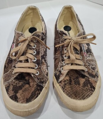 Superga Sneakers~ SnakeSkin Print ~ Velvet Feel ~ Size: Men 7.5 Women 9 