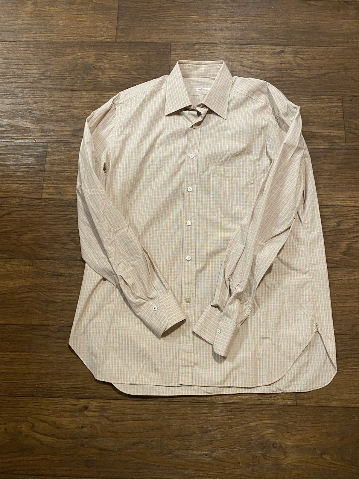 Kiton Button Down Long Sleeve Check Men Shirt 171/2