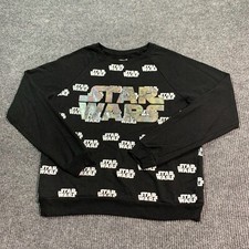 Star Wars Sweatshirt Boys Youth XL Black All Over Print Cotton Blend Pullover