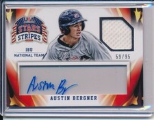 AUSTIN BERGNER 2015 STARS & STRIPES USA 18U AUTO JERSEY RELIC /95 DETROIT TIGERS