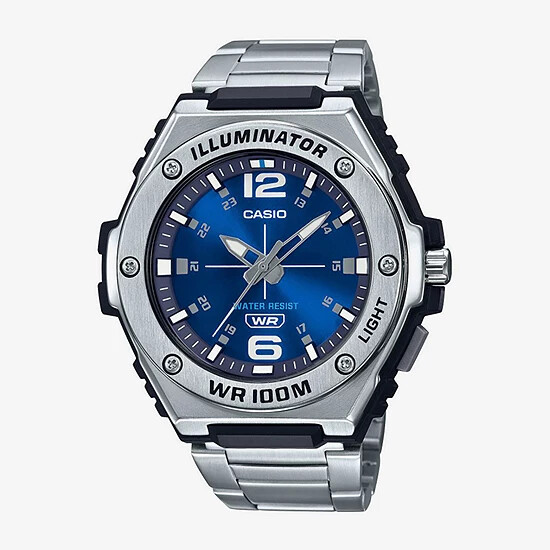 Casio MWA100HD-2AV,  Men's Stainless Steel Band, 100 Meter WR, Illuminator, NEW