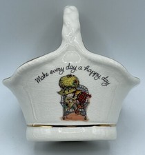 Crown Devon Bonnie Bonnets By Raphael Tuck Trinket Box Cream Gold Mural 1970s