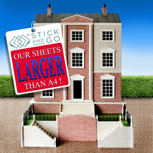 Dolls House Wallpaper: Stick On Vinyl Miniature Exterior Wall Coverings 1/12 - Picture 4 of 61