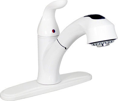 PF231241 Single Handle Pull Out Kitchen Faucet, White