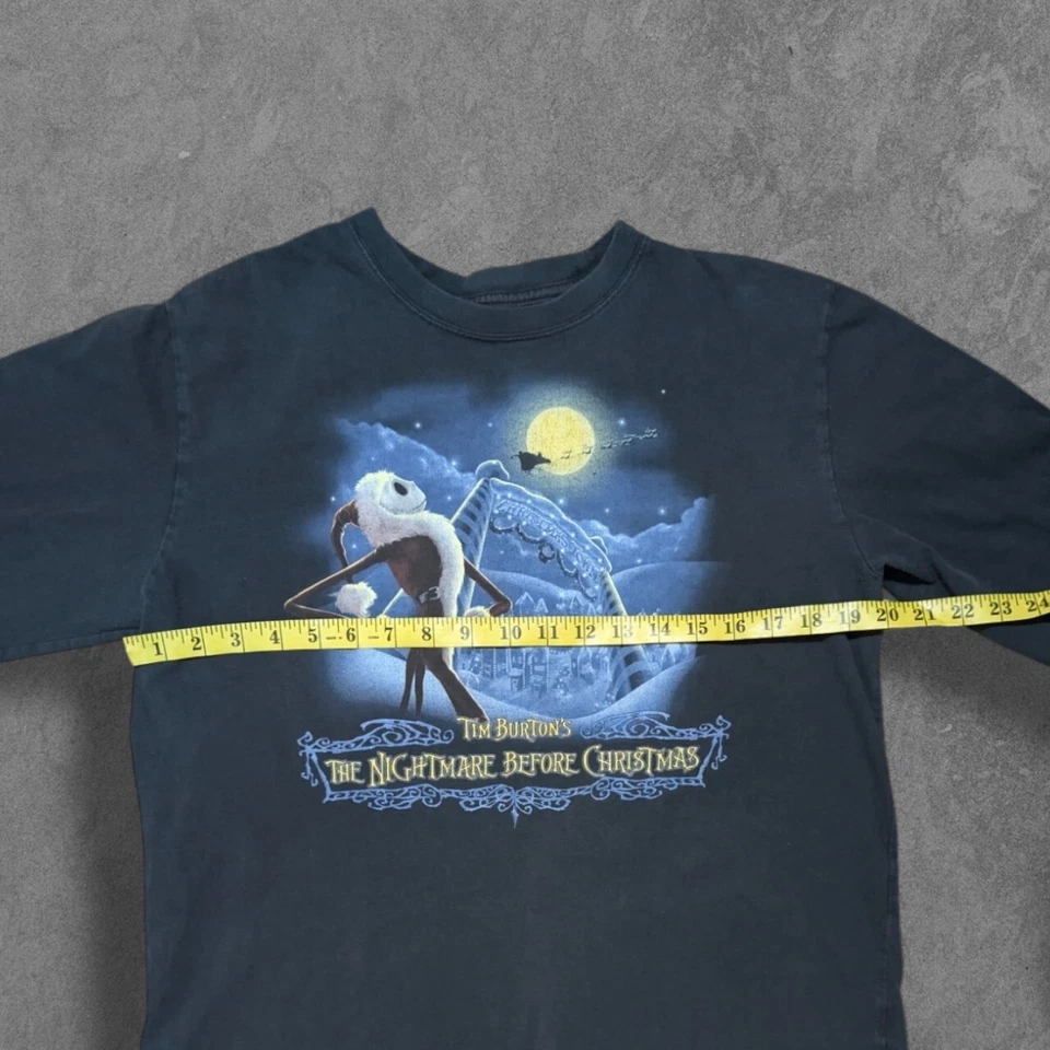 Disney Nightmare Before Christmas Manga Longa Preta Tamanho M Halloween Vintage Ano Novo - Imagem 4 de 4