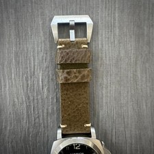 Cinturino orologio vera pelle di litchi verde per orologi Panerai PAM 24mm Lug
