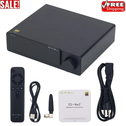 SMSL D6S DAC ES9039Q2M BT5.1 for XMOS MQA HiFi Audio Decoder 4xOPA1612 w/ Remote