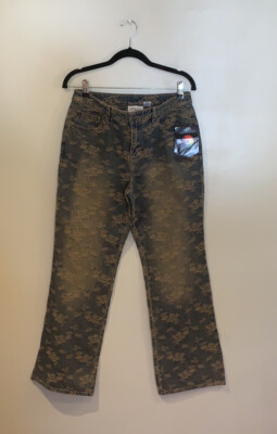 nwt newport news jeanology jean distressed embroidered boot cut - Main Image