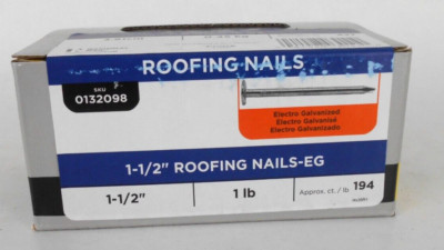 Roofing Nails Electro Galvanized Steel __________1-1/2''   -   1 LB