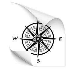 Compass North South East West Sticker Travel Car WandI Large