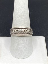 TMA Sterling Silver Scroll Band Ring - Size 9 1/2