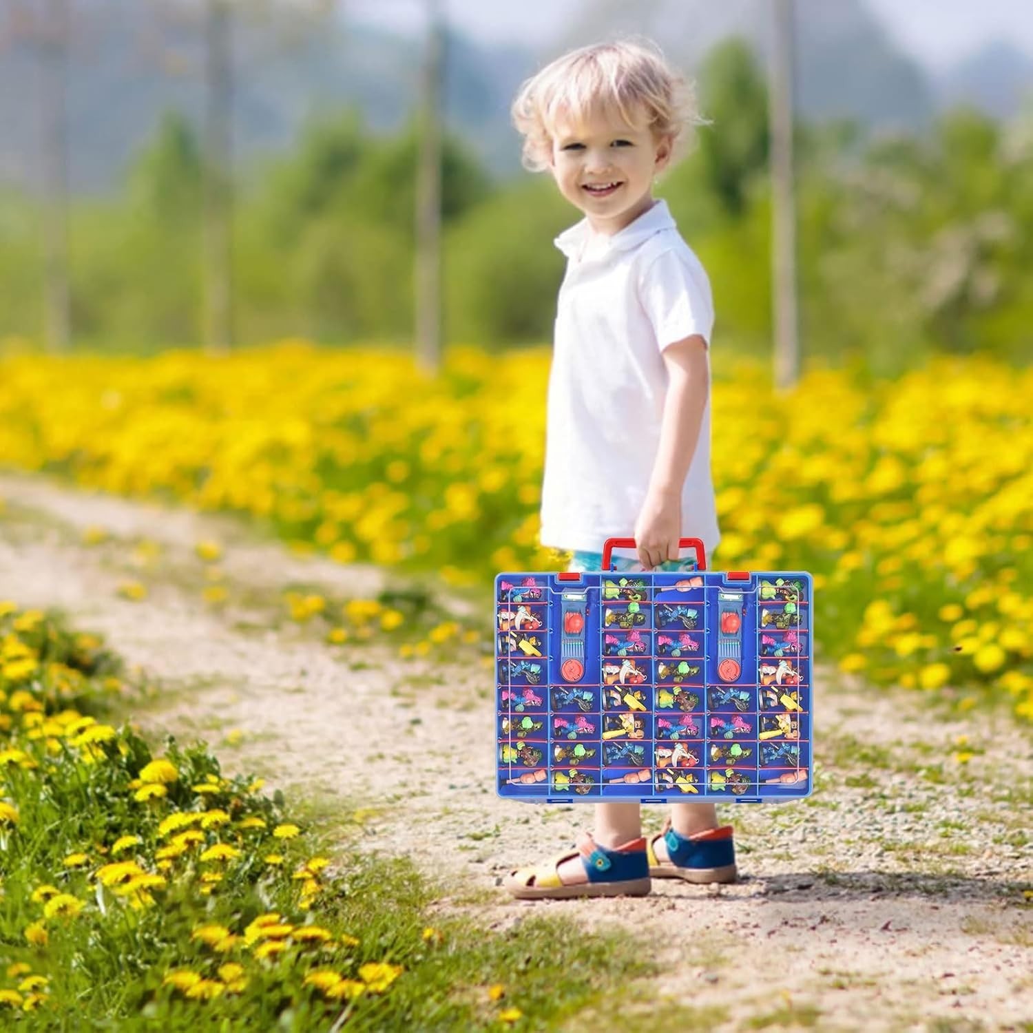 Toys Storage Holder Container for Mini Battling Action Figures Playset & for Bat