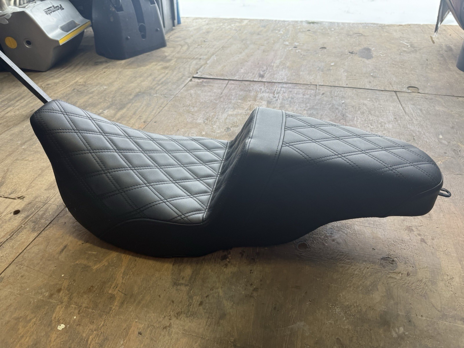 Saddlemen Step up Diamond Stitch Black Leather Harley Seat