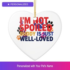 Custom Dog Funny Pet Ornament Personalized Heart Shaped Pet Lover Gift Dog Owner