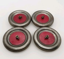 Gilbert Erector MH 3" Nickel Plated Wheels Red Disc Center 5/16" Hub Set of 4