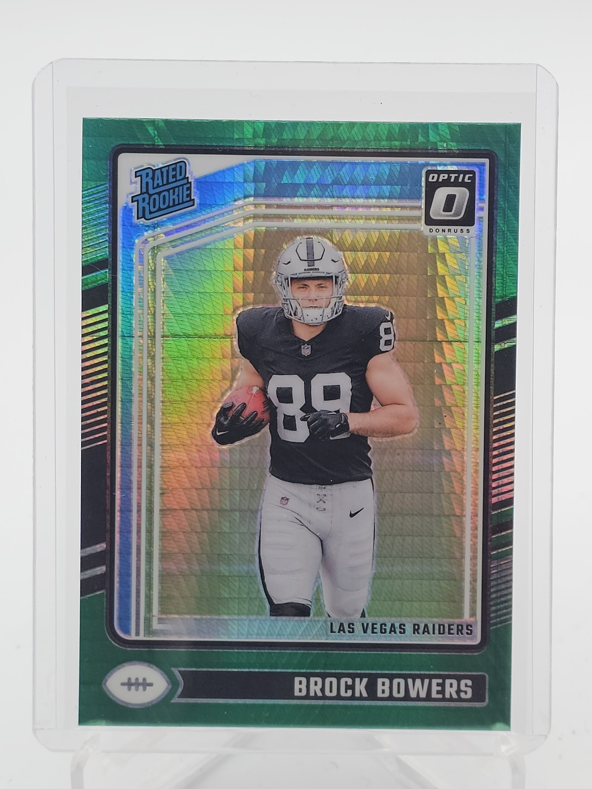 BROCK BOWERS 2024 DONRUSS OPTIC GREEN HYPER PRIZM RATED ROOKIE #215 Q6591