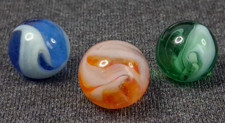 Vintage Akro Agate Slag Set Of 3 Marbles 5/8" - Mint Condition 526141