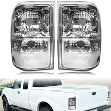 Pair Chrome Tail Lights For 2001-2011 Ford Ranger Driver And Passenger Side Pair Chrome Tail Lights For 2001-2011 Ford Ranger Driver And Passenger Side
