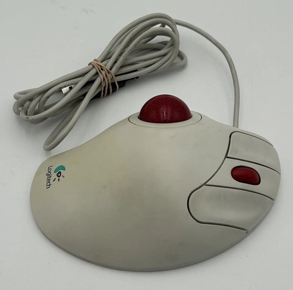 Logitech TrackMan Marble Wheel Wired Mouse Model T-BB13 - Tested Works GUC - Image 3 of 4