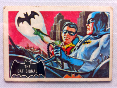 Batman Vintage A&BC 1966 Batman Black Bat Original Karte # 3 Bat Signal  