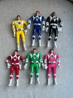 LOT OF 6 VINTAGE 1993 BANDAI POWER RANGERS FLIP HEAD ACTION FIGURES RED BLACK ++