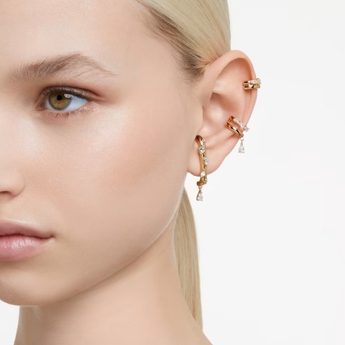 Swarovski Dextera Ear Cuff Set (3), Mixed Cuts, White, Gold-Tone Plated 5663334 - Picture 5 of 5