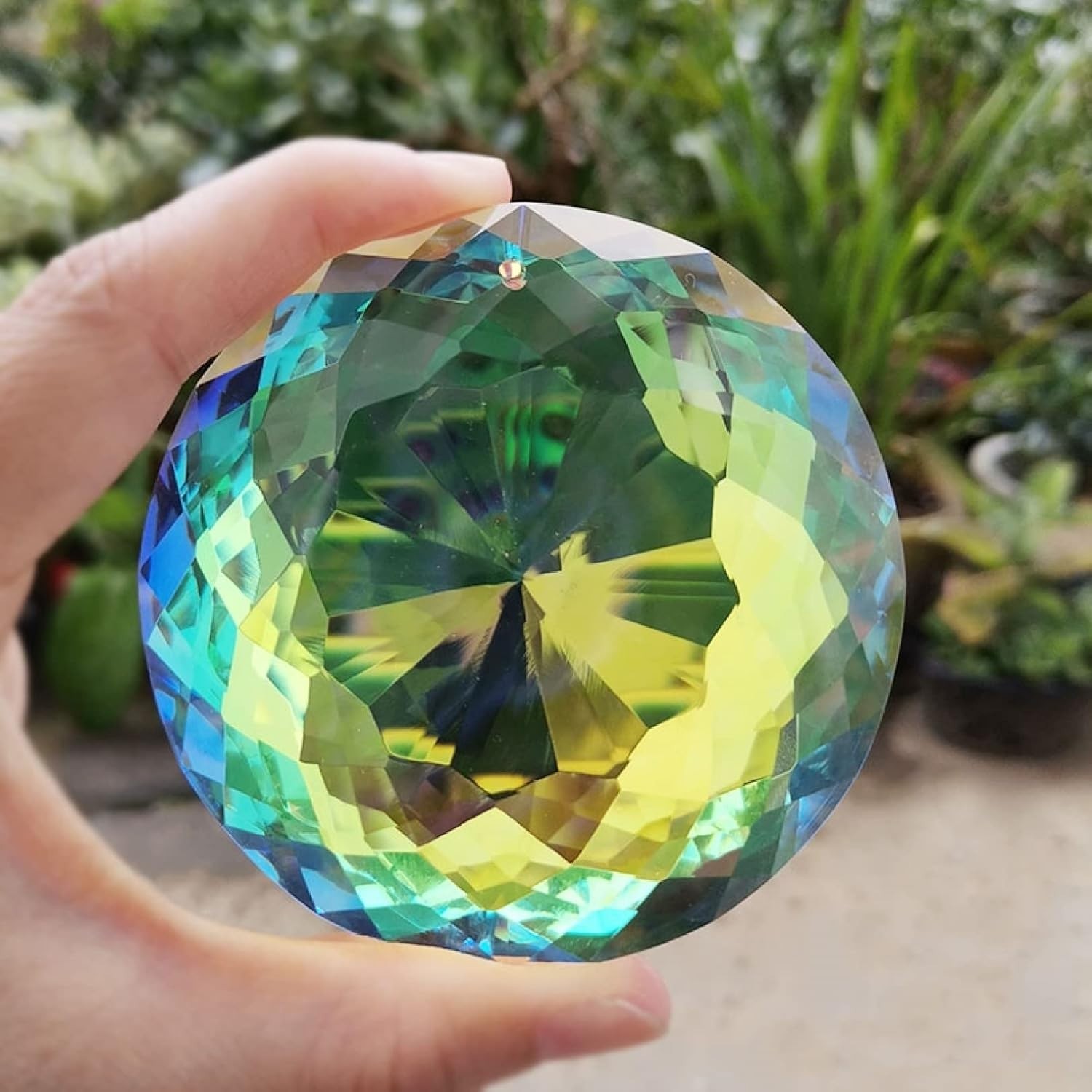 75mm Suncatcher Faceted Round Prism Crystal Glass Rainbow Maker Hanging Decor