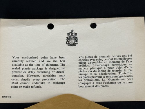 1970 CANADA ROYAL CANADIAN MINT PROOF LIKE SET OF 6 COINS. Sealed. - Picture 3 of 7