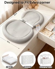 Waterproof Baby Changing Pad, Wipe-Clean PU Diaper Changing Mat with Non-Slip